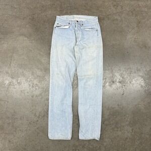 VTG Levi's 501 USA Light Wash Jeans Button Fly Straight Leg Men's 32x34